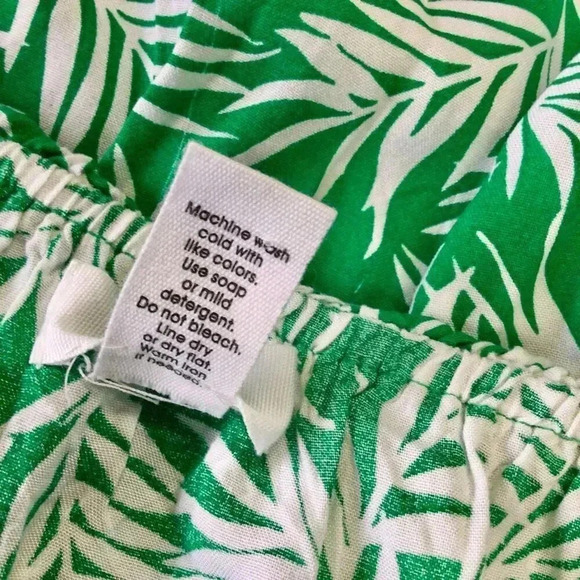 Japna Womens Green Tropical Print Flutter Side Slit Strapless Maxi Dress Large - Picture 8 of 10